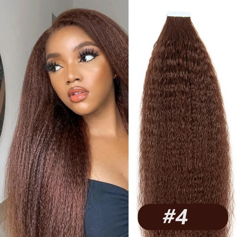 Ombre Kinky Straight Tape In Human Hair #2 #4 #6 T1B-30 T1B-99j Remy Hair