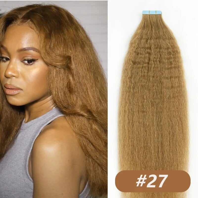 Ombre Kinky Straight Tape In Human Hair #2 #4 #6 T1B-30 T1B-99j Remy Hair
