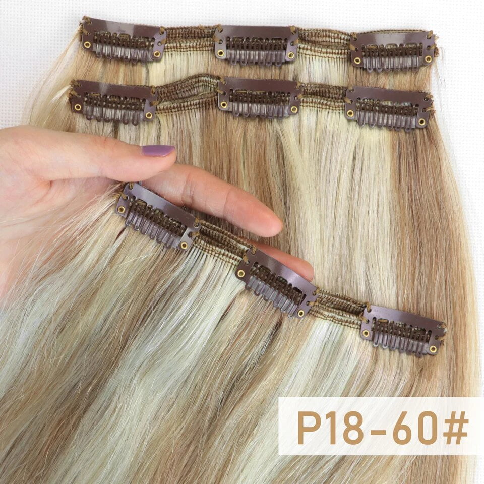 MRSHAIR 3Clips 3pcs Clip In Human Hair Extensions For Replacement Volume 16 18 20 22inch