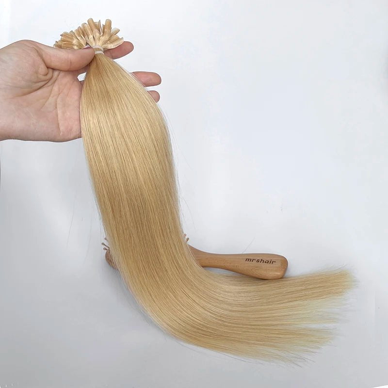 MRS HAIR U tip Bondings Extensions Fusion Hair Extensions Nail Tips Human Hair Extensions Italiana Keratin Hair 1g/pc 50g/pack