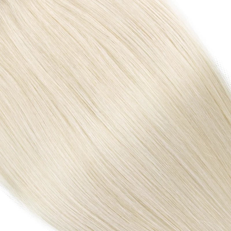 White Blonde #1001 Clip In Hair Extension Human Hair Extensions 7pcs/set Mega Hair Tic Tac Clip-On Hair Full Head 14"-24"