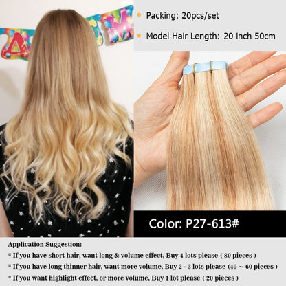 MRS HAIR Classic Tape in Hair Extensions 4x0.8cm Skin Weft 12-24inch For Fine Hair 20pcs/pack