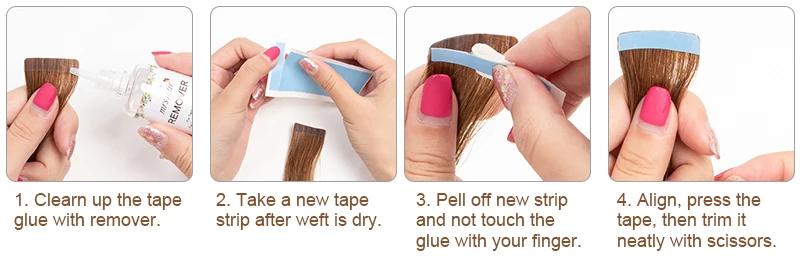 MRS HAIR Ombre Balayage Tape In Extensions Human Hair P4T4-24 Brown Blonde Color Hightlights Tape ins 20pcs/pack 18inch 40g 20inch 50g