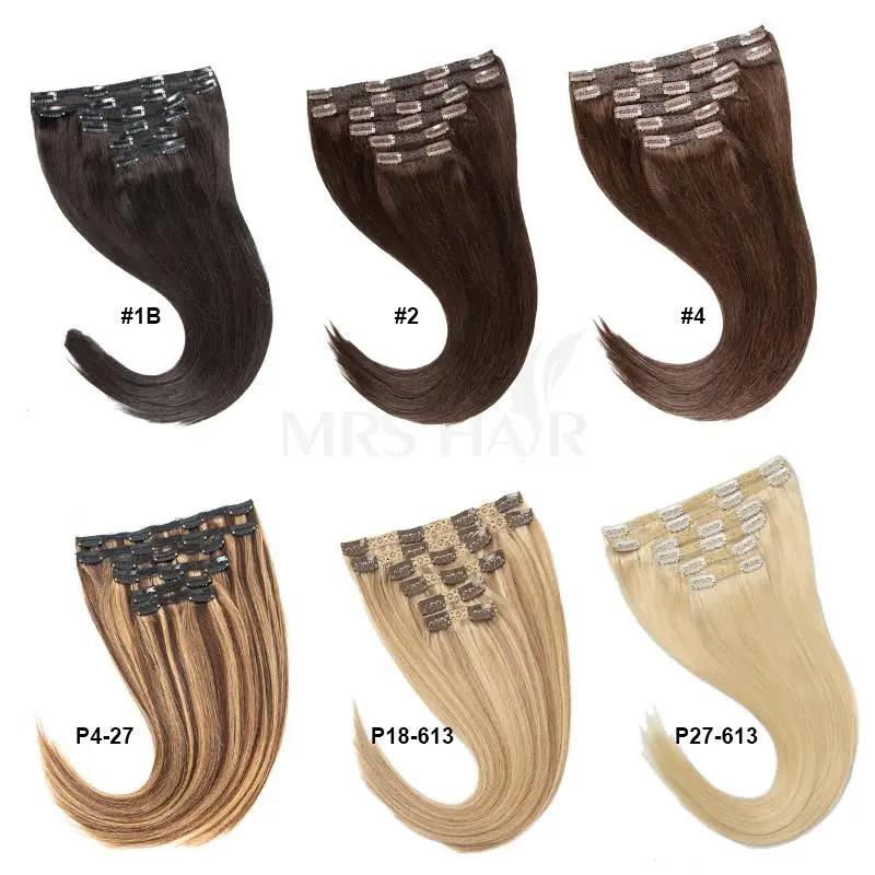 MRSHAIR Big Volume Seamless Clip in 6Pcs 24inch 240G For Thick Raw Hair