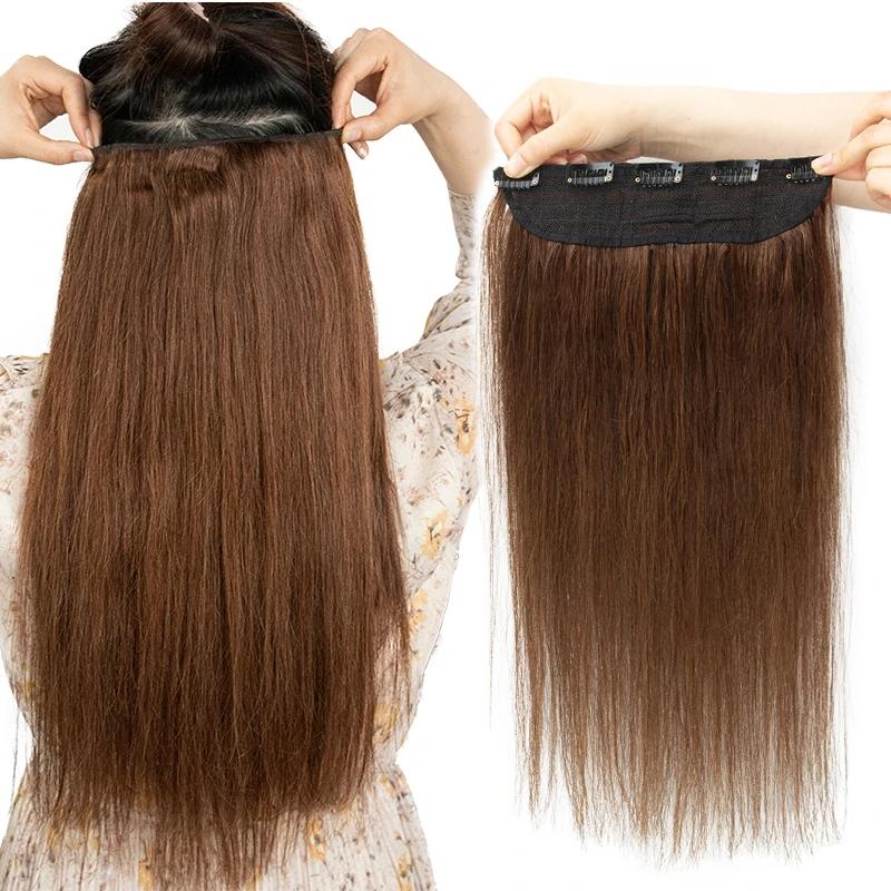 MRSHAIR One Piece Clip In Human Hair Straight Natural Hair Extensions 5Clips 14 18 22 inch