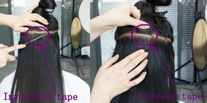 MRS HAIR Invisible Tape Hair Extensions Light Yaki Remy 20pcs