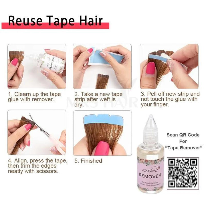 MRSHAIR MRS HAIR Tape Extensions Glue 3 Yards Tape Pliers Electric Tape Remover