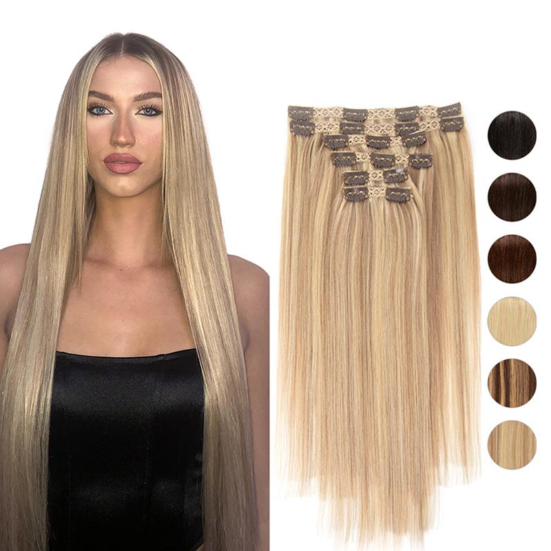 MRSHAIR Big Volume Seamless Clip in 6Pcs 24inch 240G For Thick Raw Hair