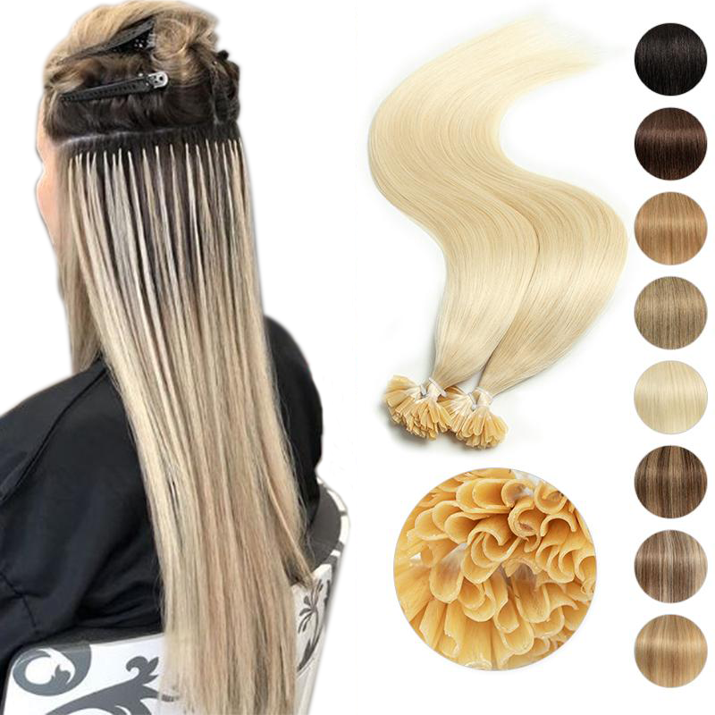 MRS HAIR  U tip Human Hair Extensions Nail Hair Extensions