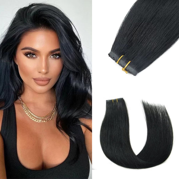 MRSHAIR Invisible Hole Flat Long Pu Tape Human Hair Extensions