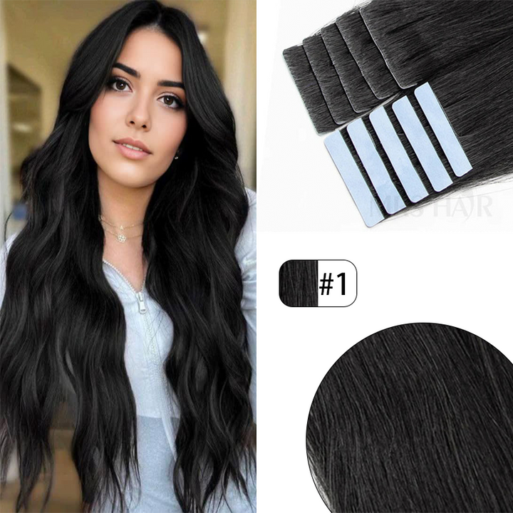 MRS HAIR Invisible Tape Hair Human Hair Extensions Hand Tied Tape Ins