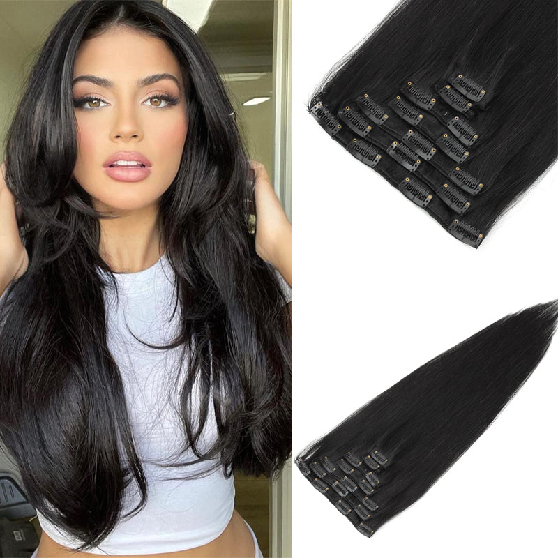 MRSHAIR 7Pcs Full Head Clip In Hair Extension Human Hair