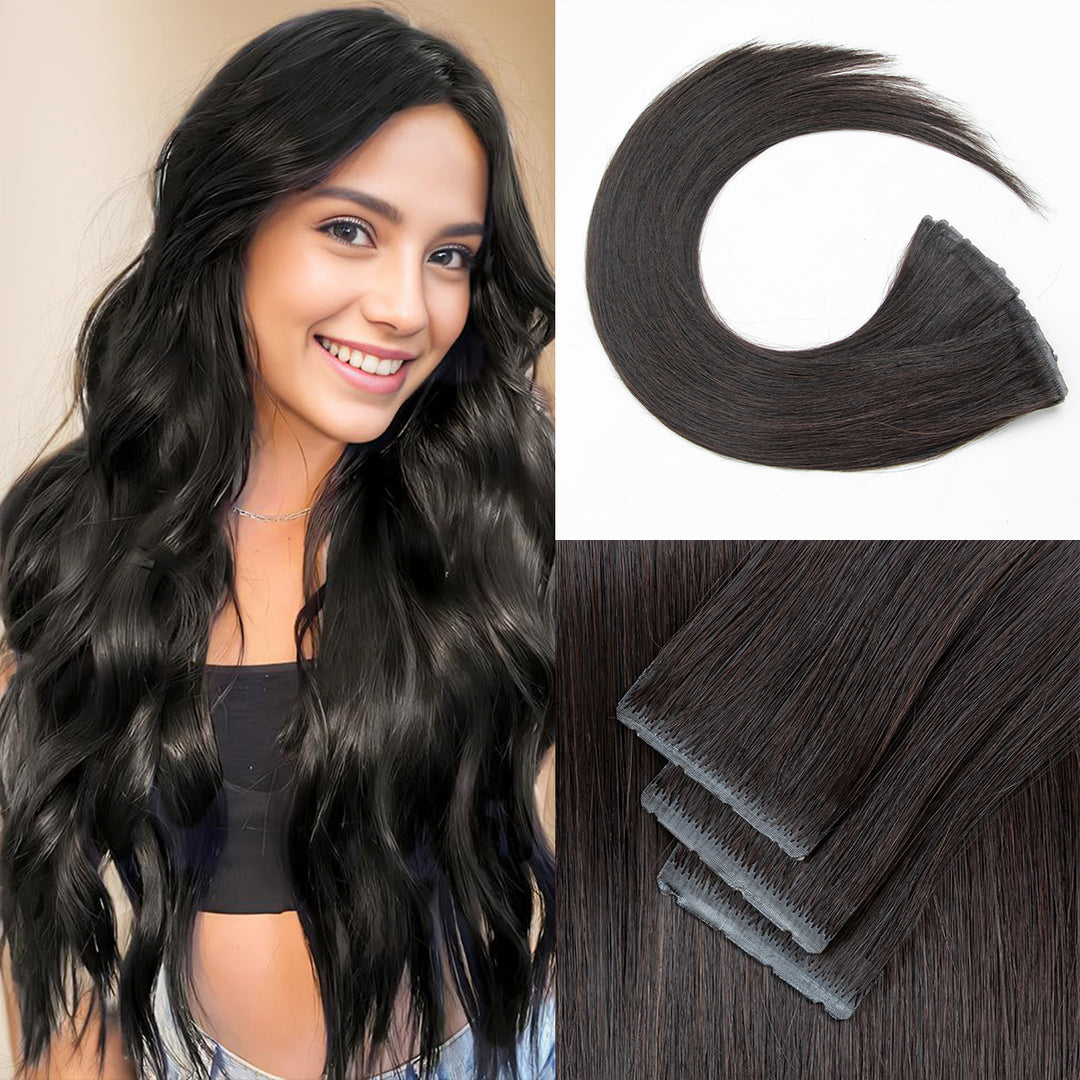 MRS HAIR Injected PU Holes Twin Tabs Tape In Human Hair Extensions 50g