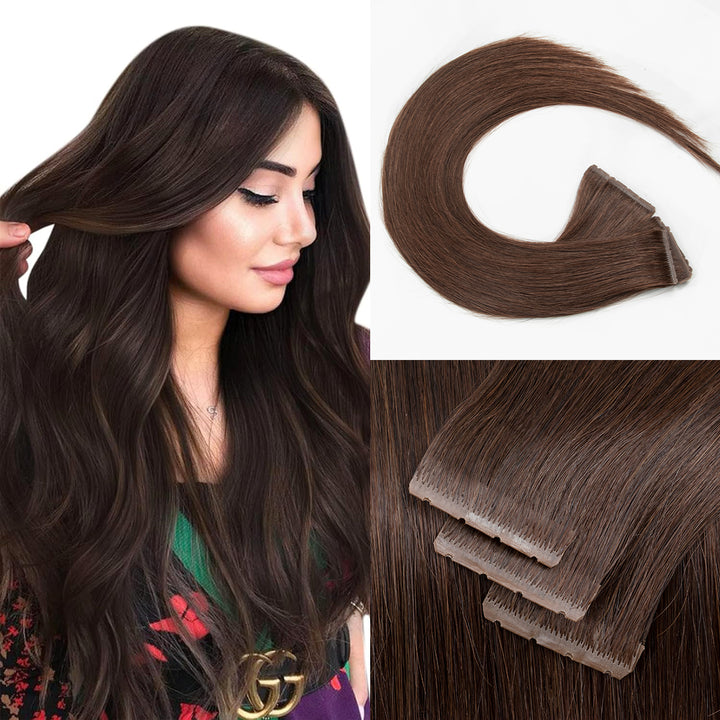 MRS HAIR Injected PU Holes Twin Tabs Tape In Human Hair Extensions 50g