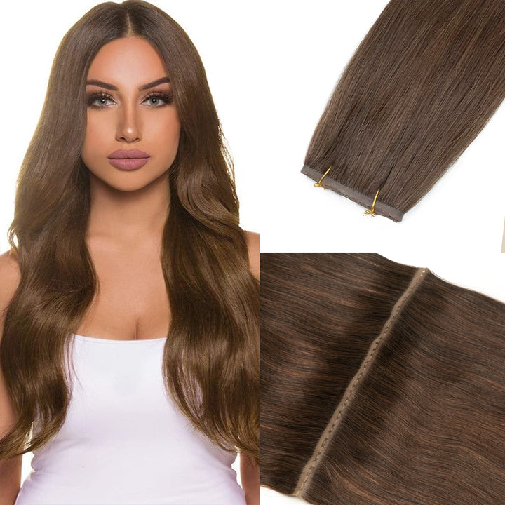 MRSHAIR Invisible Hole Flat Long Pu Tape Human Hair Extensions