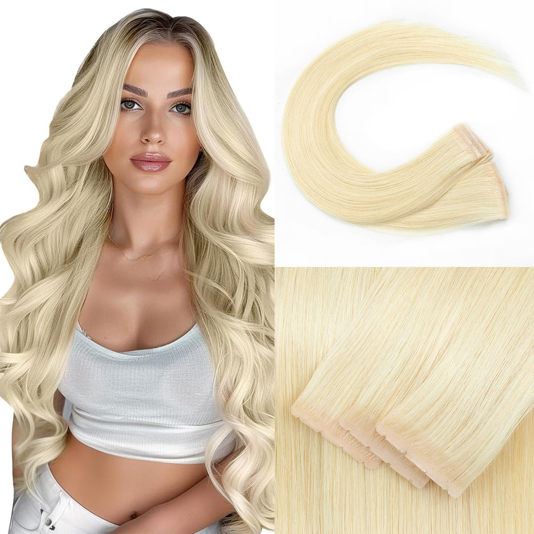 MRS HAIR Injected PU Holes Twin Tabs Tape In Human Hair Extensions 50g