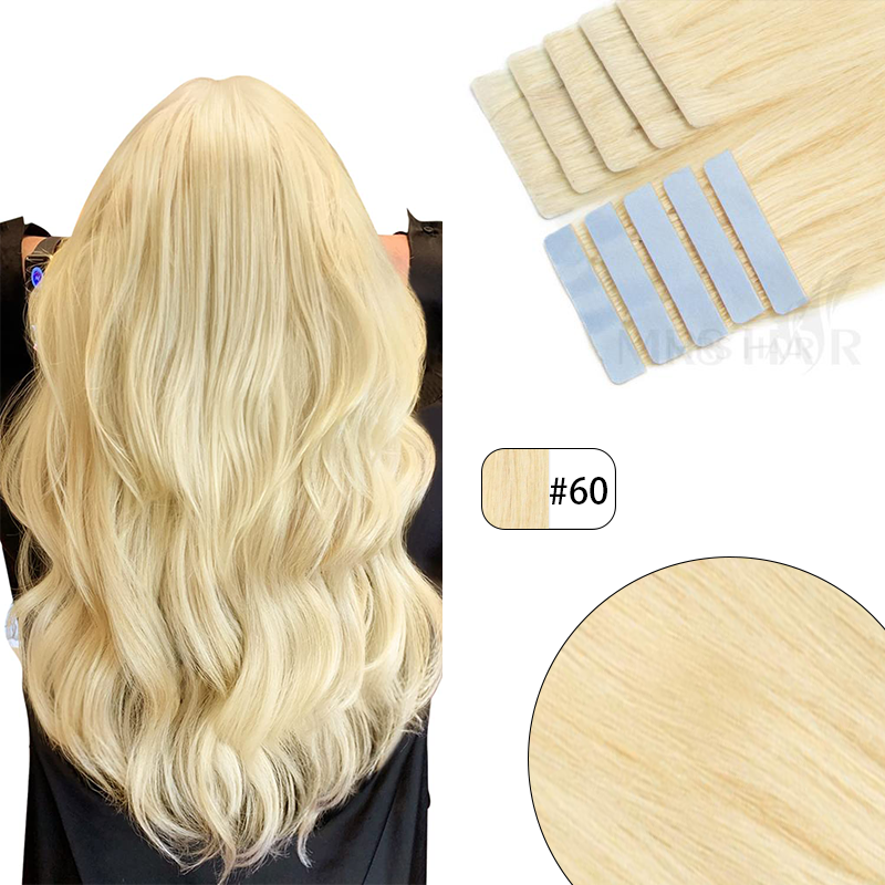 MRS HAIR Invisible Tape Hair Human Hair Extensions Hand Tied Tape Ins