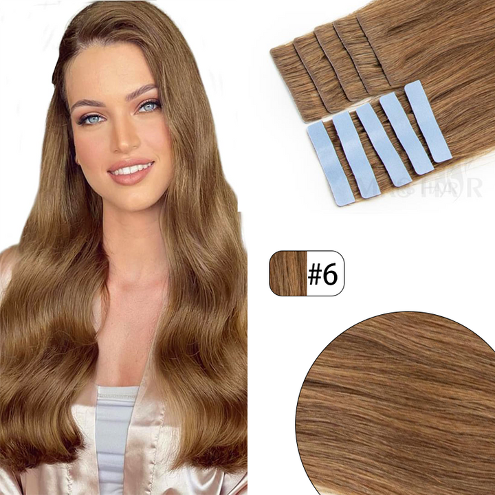 MRS HAIR Invisible Tape Hair Human Hair Extensions Hand Tied Tape Ins