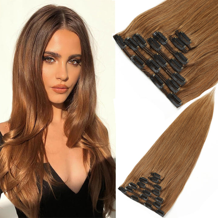 MRSHAIR 7Pcs Full Head Clip In Hair Extension Human Hair