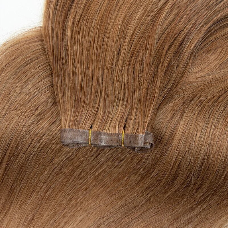 MRSHAIR Invisible Long Tape PU Weft Human Hair Bundles 16 18 20 22inch Thick Ends