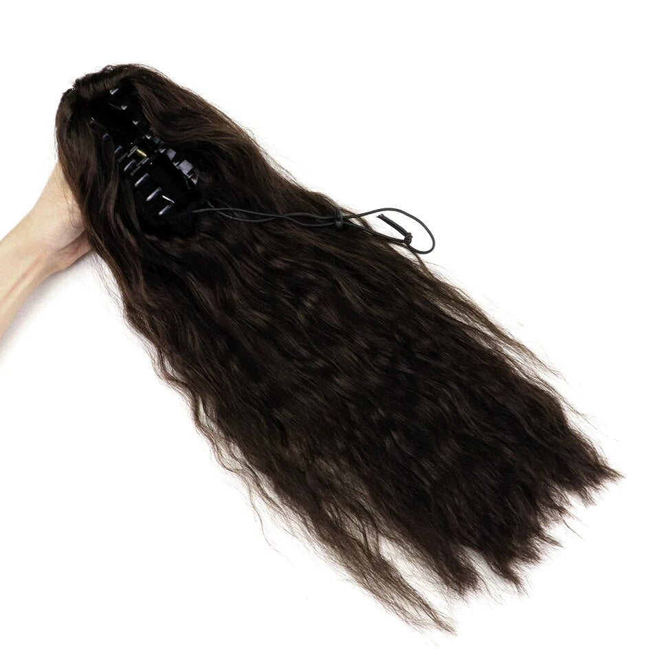 MRS HAIR Claw On Ponytail Human Hair Drawstring Ponytail 100G #1 #1B #60 #2 #4 P27-613