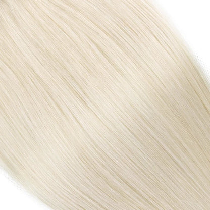 White Blonde #1001 Clip In Hair Extension Human Hair Extensions 7pcs/set Mega Hair Tic Tac Clip-On Hair Full Head 14"-24"