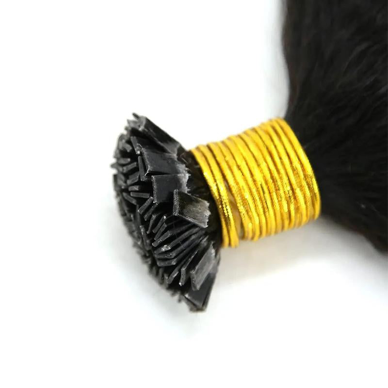 Kinky Straight Flat Tip Human Hair Extensions