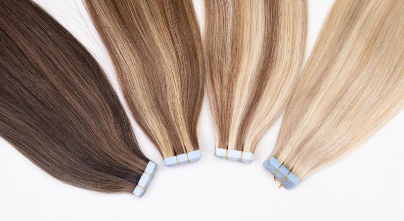 MRS HAIR Ombre Balayage Tape In Extensions Human Hair P4T4-24 Brown Blonde Color Hightlights Tape ins 20pcs/pack 18inch 40g 20inch 50g
