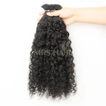 MRS HAIR I Tip Hair Extensions Human Hair Water Wave Microlink Remy 1.5cm 12-26inch 50strands/pack