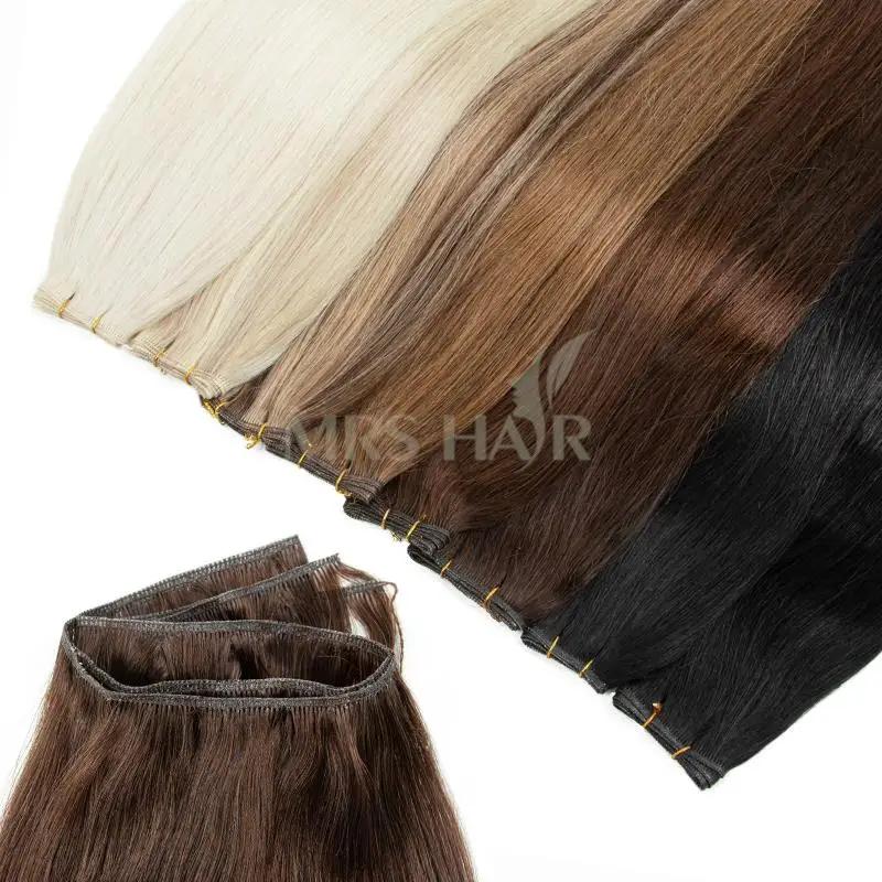 MRS HAIR Genius Weft Long Hair Bundles Human Hair Extensions Blonde Bundles Human Hair Invisible Soft Hairpieces 40-60g/pack 12-24inch