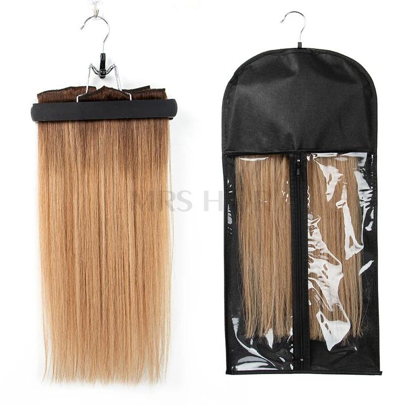 MRS HAIRStorage Bag With Hanger For Clip In Hair Extensions Wigs Closet Storage Hair Dustproof Preventing Dryness Translucent Non-woven