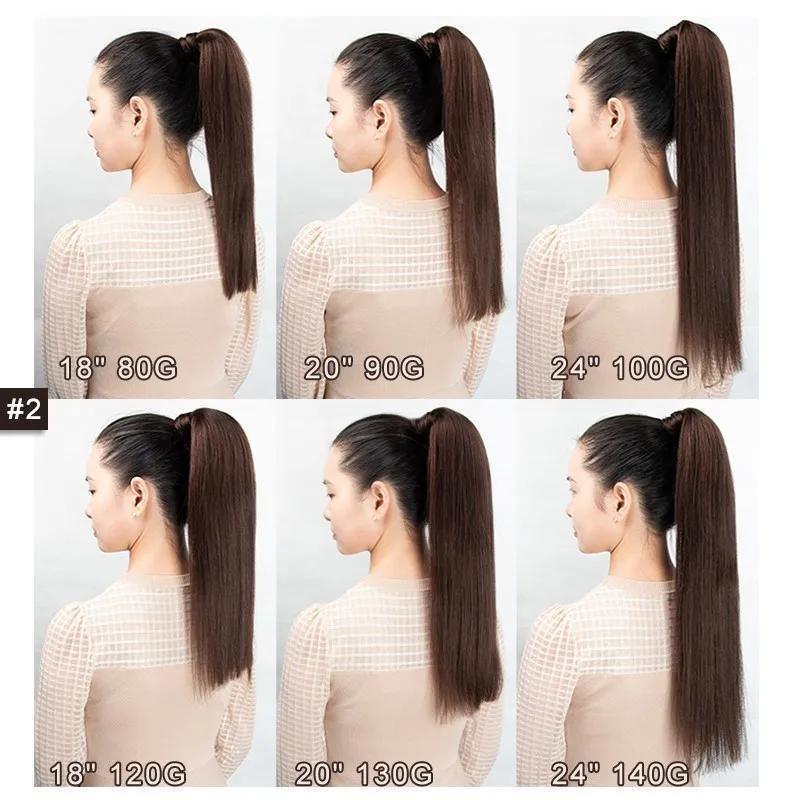 MRSHAIR Ponytail Human Hair Extensions 12-24inch Thick Ends