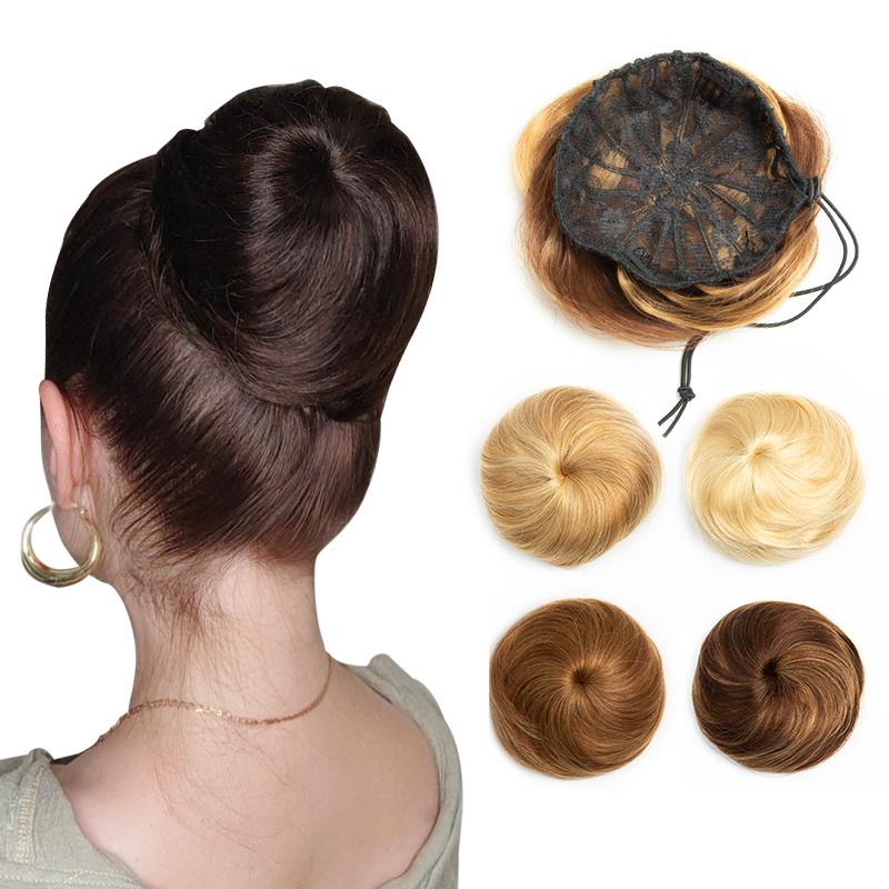 MRS HAIR Claw On Drawstring Human Hair Buns Ponytail For Wedding and Show