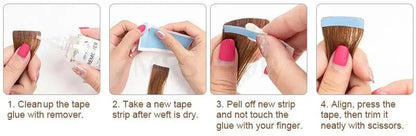 MRS HAIR Kinky Straight Tape in Extensions Cuticle Remy Yaki Tape in Hair Extensions