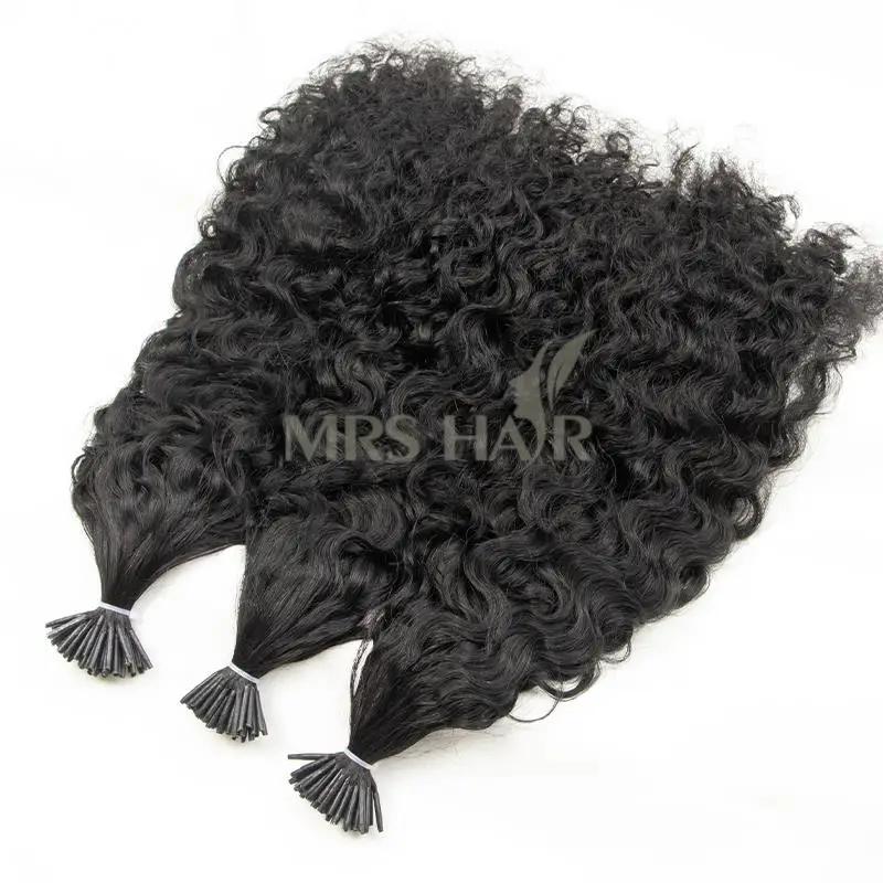 MRS HAIR I Tip Hair Extensions Human Hair Water Wave Microlink Remy 1.5cm 12-26inch 50strands/pack