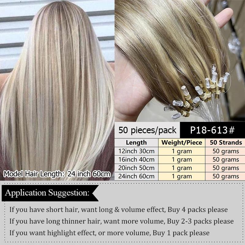 MRS HAIR Micro Ring Loop Hair Extensions 50g/pack 1g/strand