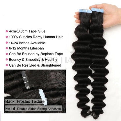 MRS HAIR Deep CurlyTape In Human Hair Extensions Remy Hair  Extensions