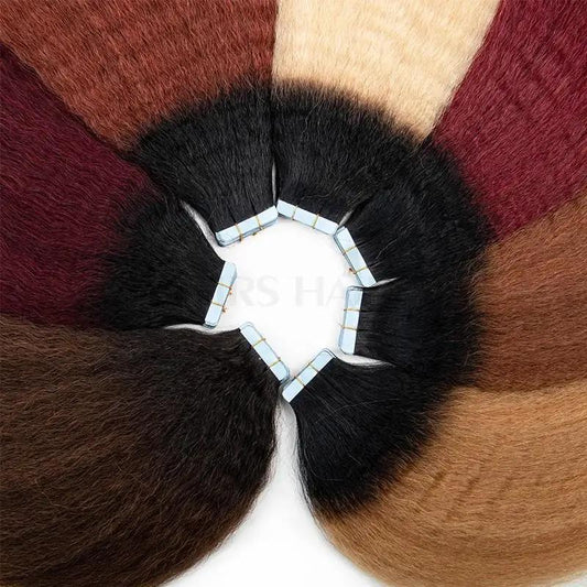 MRS HAIR Ombre Kinky Straight Tape In Human Hair #2 #4 #6  T1B-30 T1B-99j Remy Hair