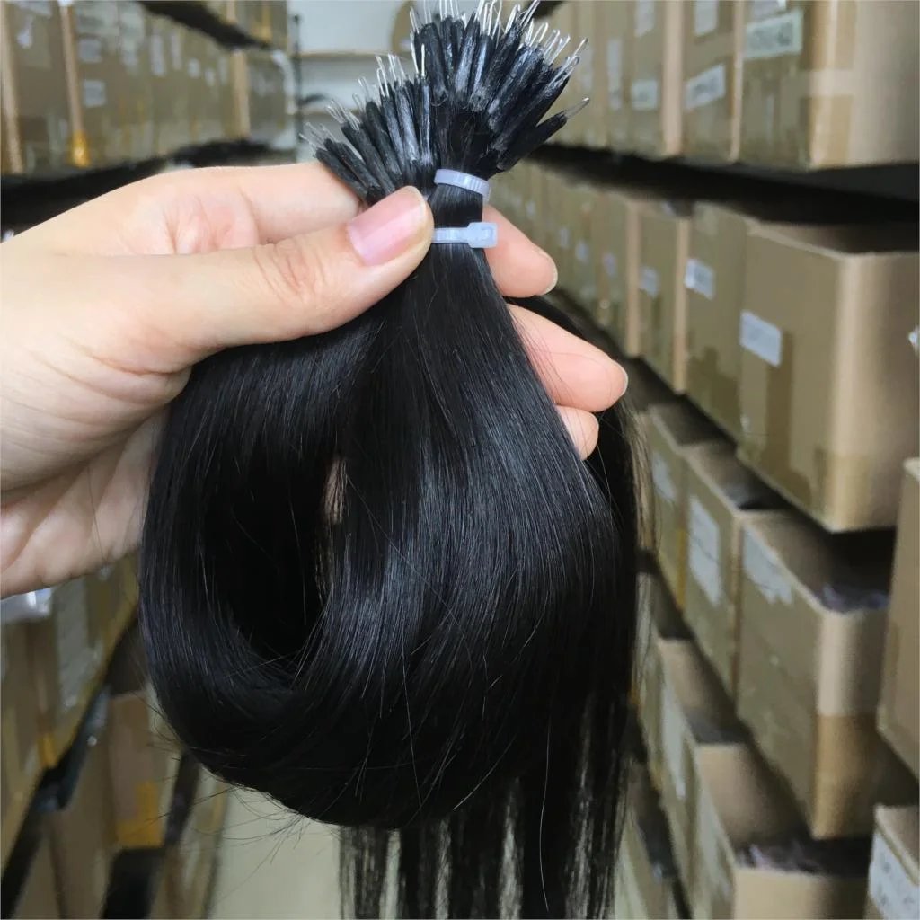 MRS HAIR Nano Rings Hair Extension Human Hair Machine Remy 12-24inch 50Strands