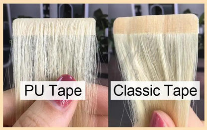 MRS HAIR Invisible Tape Hair Extensions Hand Tied Human Hair 10pcs/pack