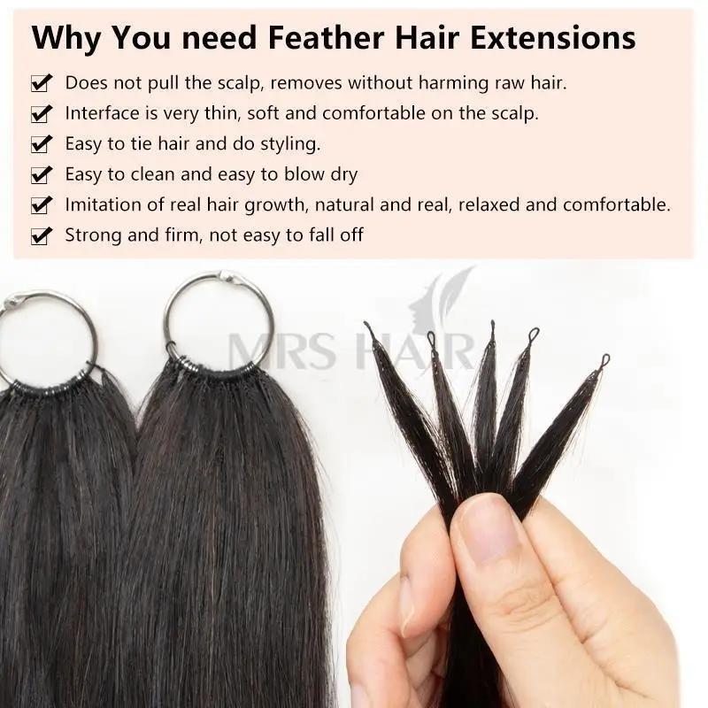 MRS HAIR Feather Hair Extensions 16 18 20 22inch