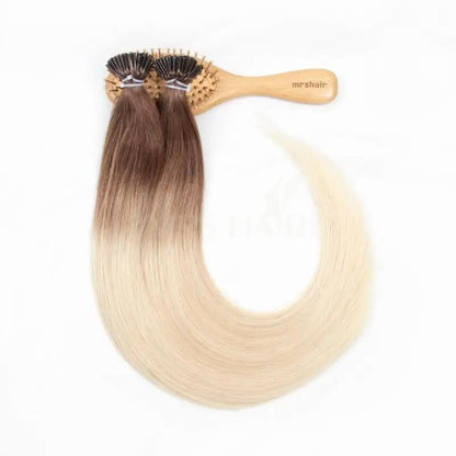 MRS HAIR Ombre Balayage T6-60  I Tip Hair Extensions Human Hair 20inch 50cm Blonde Brown 1g/strand 50g/pack Cold Fusion