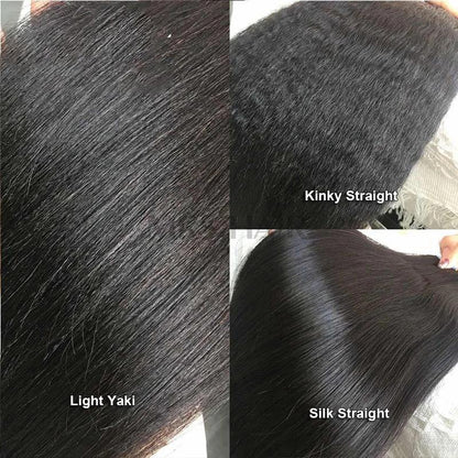 MRS HAIR Kinky Straight Clip in Human Hair Aligned Cuticle Remy Extensions 8Pcs/set