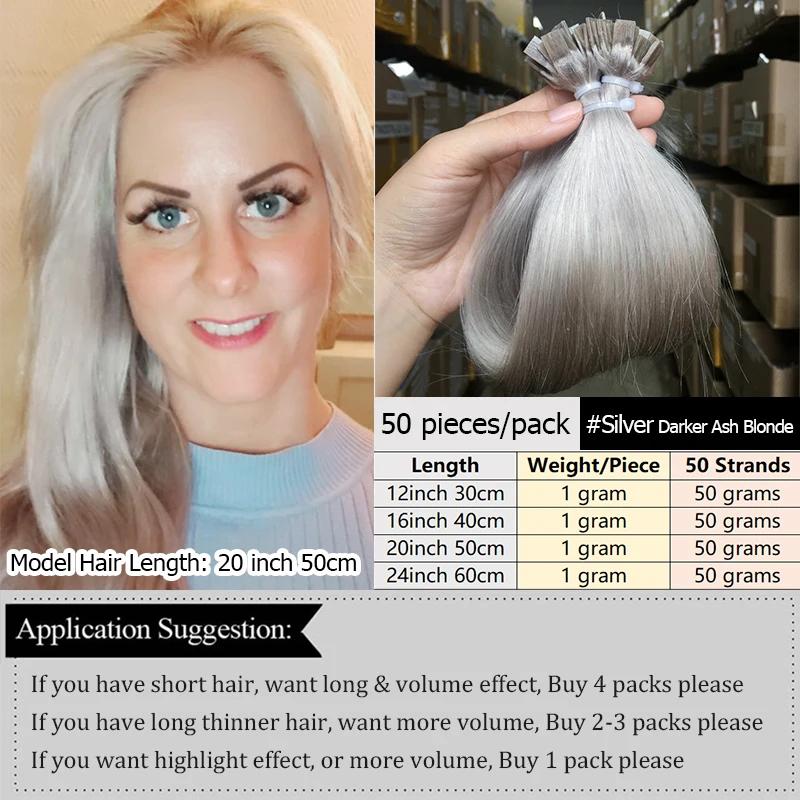 MRS HAIR Flat Tip Human Hair Extensions Fusion Hair 14 18inch
