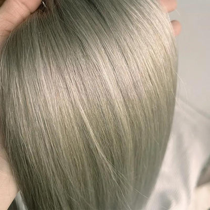 MRS HAIR Ash Blonde Clip in Human Hair SILVER 3/8pcs