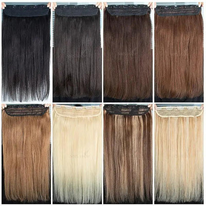 MRSHAIR One Piece Clip In Human Hair Straight Natural Hair Extensions 5Clips 14 18 22 inch