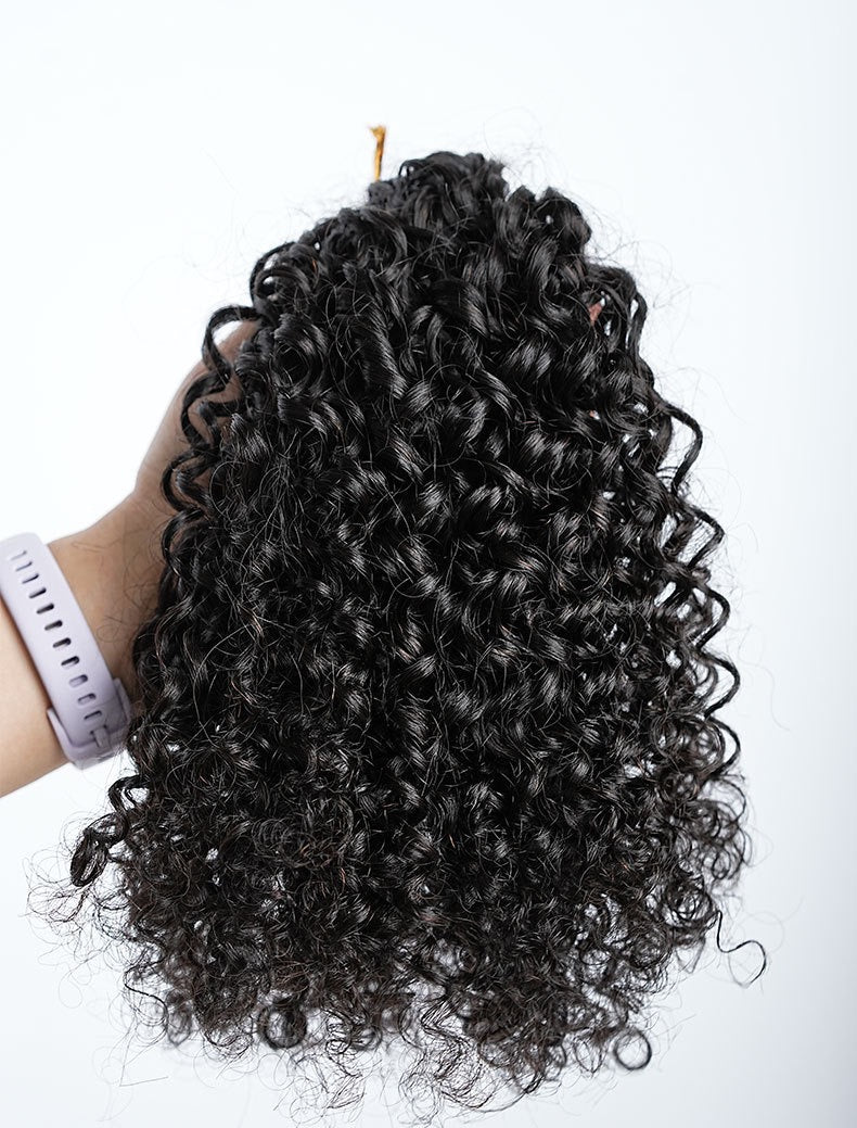 MRSHAIR 100g Burmese Kinky Curly Crochet Human Hair Knots Feather Crochet Hair Extensions