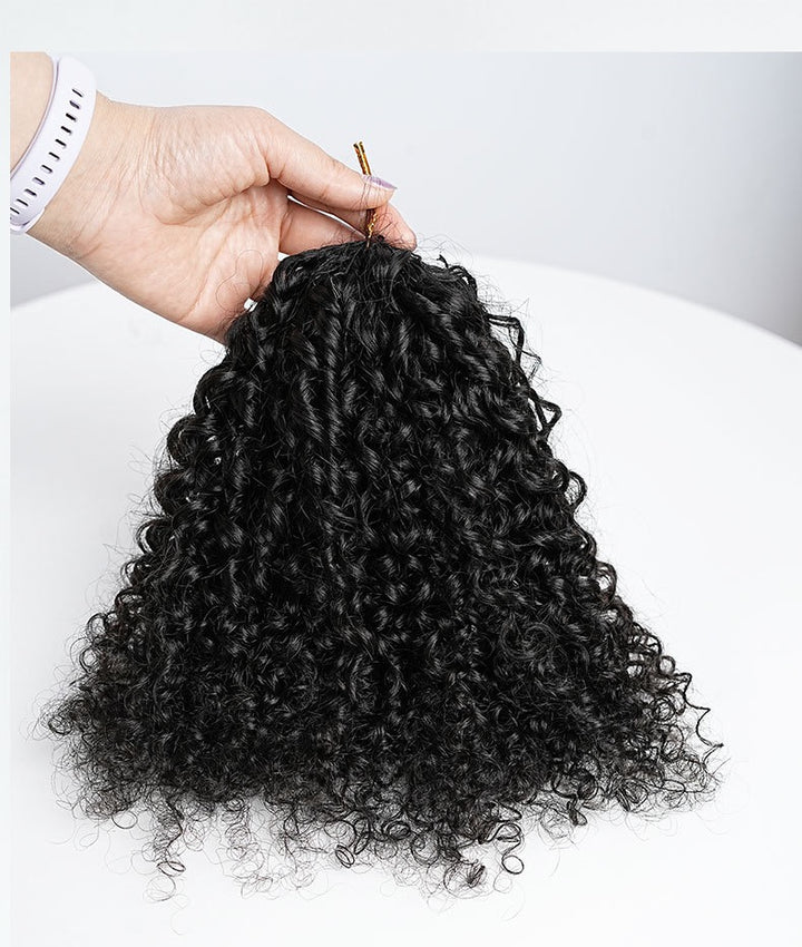 MRSHAIR 100g Burmese Kinky Curly Crochet Human Hair Knots Feather Crochet Hair Extensions