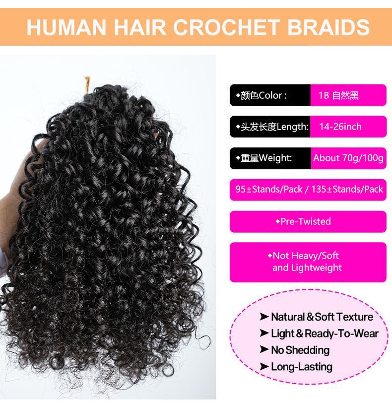 MRSHAIR 100g Burmese Kinky Curly Crochet Human Hair Knots Feather Crochet Hair Extensions