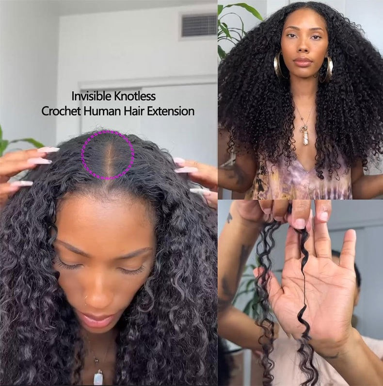 MRSHAIR 100g Burmese Kinky Curly Crochet Human Hair Knots Feather Crochet Hair Extensions